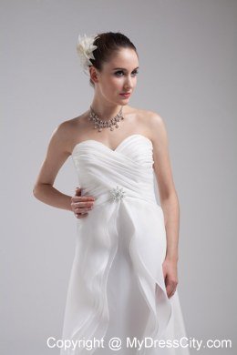 Column 2013 Wedding Dress with Sweetheart Ruches Organza