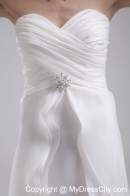 Column 2013 Wedding Dress with Sweetheart Ruches Organza