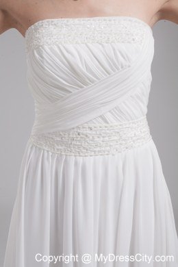 A-line Strapless Ruching Chiffon Wedding Dress for Cheap