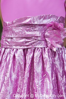 Ankle-length Sheath Scoop Lavender Satin Bow Flower Girl Dress