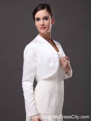 White Satin Jacket For Wedding and Other Occasion With Long Sleeves