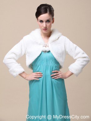 Romantic Fox Fringed Fur Special Jacket In Ivory With High-neck