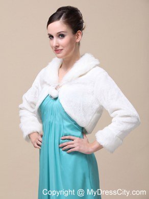 Romantic Fox Fringed Fur Special Jacket In Ivory With High-neck