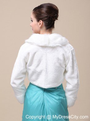 Romantic Fox Fringed Fur Special Jacket In Ivory With High-neck