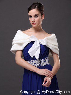 Genuine Bowknot Off Shoulder White Prom Wraps / Shawls