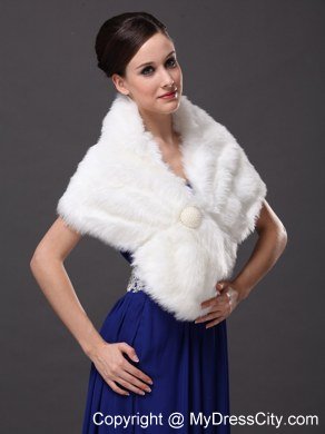 Button Gorgeous Faux Fur Trumpet/ Mermaid V-neck Wraps / Shawls