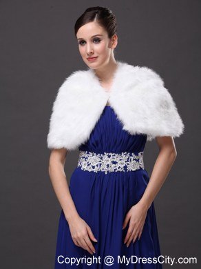 High Neck Perfect Faux Fur Prom Wraps / Shawls