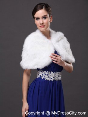 High Neck Perfect Faux Fur Prom Wraps / Shawls