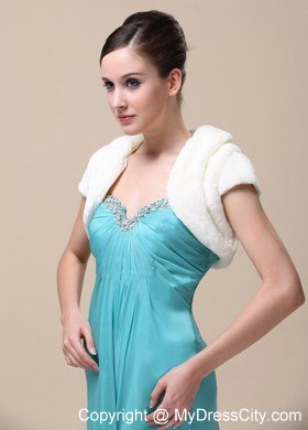 Pretty Faux Fur Special Occasion / Wedding Jacket With Short Sleeves On Sale