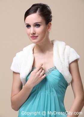 Pretty Faux Fur Special Occasion / Wedding Jacket With Short Sleeves On Sale