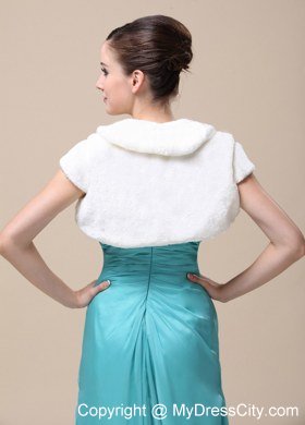 Pretty Faux Fur Special Occasion / Wedding Jacket With Short Sleeves On Sale