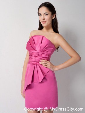 Ruching Asymmetrical Neckline Maternity Bridesmaid Dress with Sash