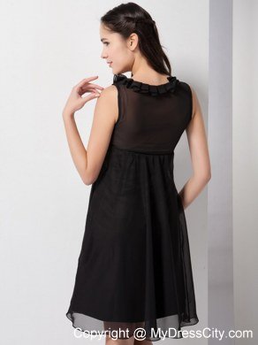 Beautiful Black A-line V-neck Knee-length Maid of Honor Dress