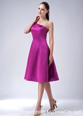 Knee-length A-line One Shoulder Bridesmaids Dresses For Lady