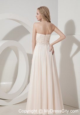 Champagne Column Sweetheart Chiffon Bridesmaid Dress with Appliques