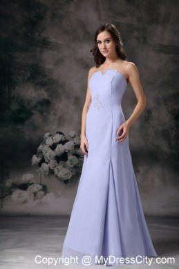 Lilac V-neck Strapless Floor-length Bridesmaid Dress with Appliques