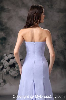 Lilac V-neck Strapless Floor-length Bridesmaid Dress with Appliques