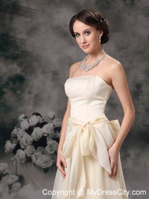 Light Yellow Empire Floor-length Chiffon Sashes Bridesmaid Dress