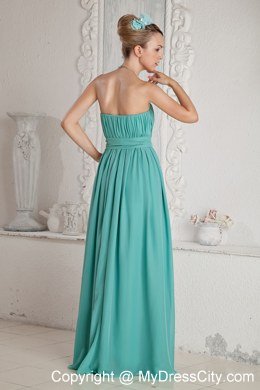 Cheap Turquoise Ruched Sweetheart Bridesmaid Dress with Sash