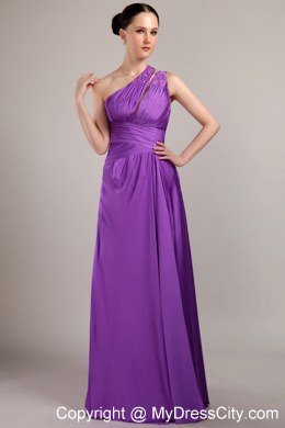 One Shoulder Empire Floor-length Taffeta Junior Bridesmaid Dress