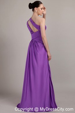 One Shoulder Empire Floor-length Taffeta Junior Bridesmaid Dress