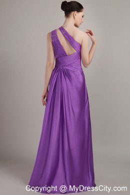 One Shoulder Empire Floor-length Taffeta Junior Bridesmaid Dress