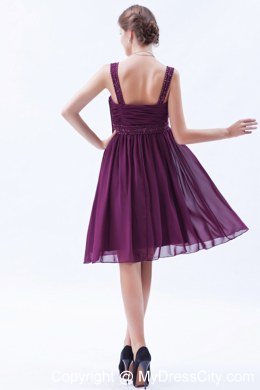 Elegant Chiffon Straps Beading Knee-length Dresses For Bridesmaid