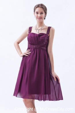 Elegant Chiffon Straps Beading Knee-length Dresses For Bridesmaid