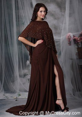 Brown Empire Sweetheart Brush Train Slits Mather Of The Bride Dress