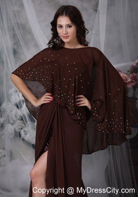 Brown Empire Sweetheart Brush Train Slits Mather Of The Bride Dress