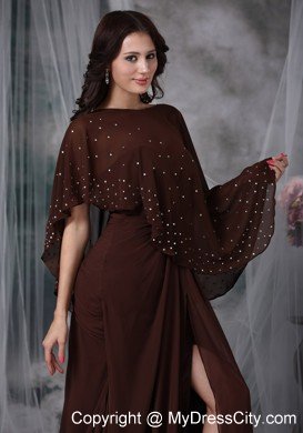 Brown Empire Sweetheart Brush Train Slits Mather Of The Bride Dress