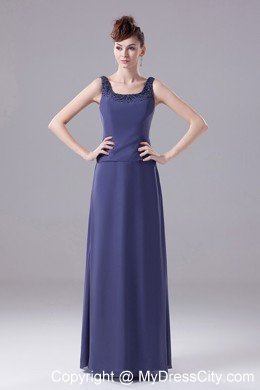 Navy Blue Empire Beaded Square Mother Of The Bride Dress