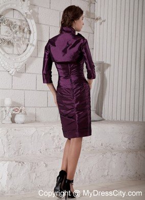 Strapless Pleated Taffeta Mother of the Bride Dresses in Purple