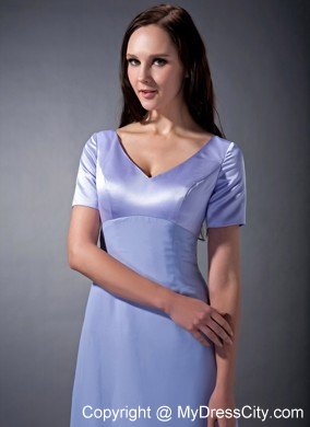 Lilac Cloumn V-neck Ankle-length Mothers Dresses