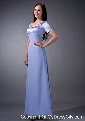 Lilac Cloumn V-neck Ankle-length Mothers Dresses