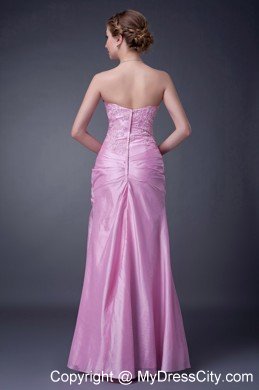 Pink Strapless Appliques and Pleats for Mothers Dresses