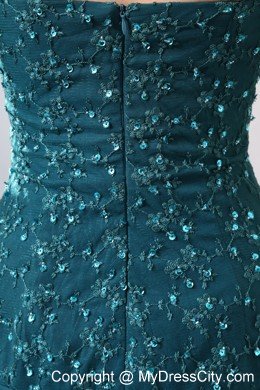 Turquoise Strapless Beading Layers Chiffon Floor-length Jacke Mothers Dresses