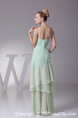 Beading V-neck Layers Chiffon Floor Length Cool Back Mother Bride Dress