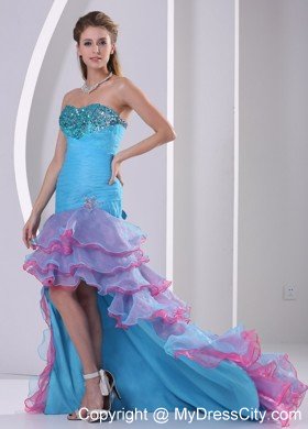 Multi-color High-low Mermaid Prom Dress with Beading