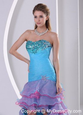 Multi-color High-low Mermaid Prom Dress with Beading