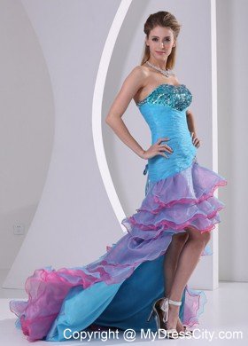 Multi-color High-low Mermaid Prom Dress with Beading