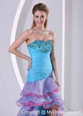 Multi-color High-low Mermaid Prom Dress with Beading