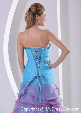 Multi-color High-low Mermaid Prom Dress with Beading