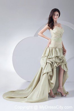 High-low Pick-ups Sweetheart Brush Train 2013 Prom Dress