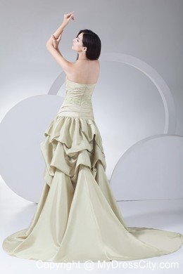 High-low Pick-ups Sweetheart Brush Train 2013 Prom Dress