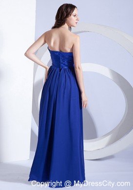 Flowers Strapless Empire Chiffon Royal Blue Junior Prom Dresses