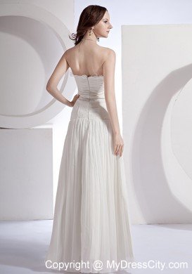 Beaded Strapless Pleats White 2013 Cheap Prom Dress On Sale