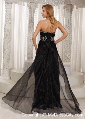 Black Sweetheart Beaded Front Short Back Long Prom Dress