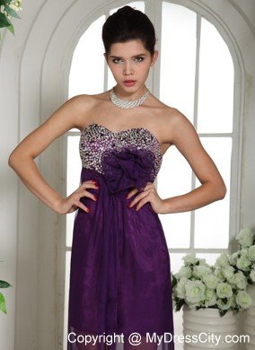 New Arrival Beaded Flowers Chiffon High-low Dresses for Prom