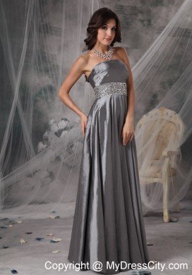 Beaded Strapless A-line Silver Prom Evening Dresses for Cheap